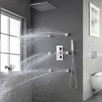 Système de Douche en Laiton Chromé à Commande Thermostatique avec Affichage LED, Jet Pluie Haute Pression Économe en Eau - Offre Spéciale
