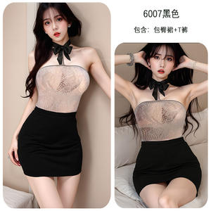 ชุดชั้นในบทบาทสมมุติของภรรยาที่หลงใหล: ชุดเลขานุการเซ็กซี่พร้อมชุดเกาะอกไร้สายออกแบบมาเพื่อการต่อสู้ที่ใกล้ชิด - Product Image 1