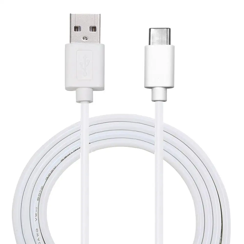 1m 화이트 24awg Usb 충전기 데이터 빠른 충전 커넥터 충전 다채로운 USB A 남성 유형 C USB 케이블