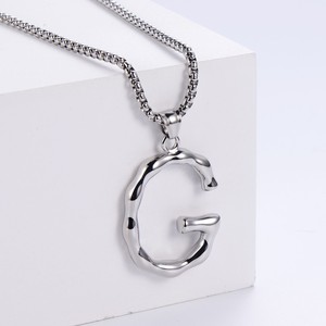 Zogxin Letter A Pendant Necklace Stainless Steel 18K Gold Plated Hip Hop Fashion Jewelry Men Women Accessories - Product Image 3
