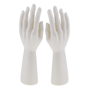 1 paio di uomo bianco manichino mani per gioielli bracciale guanti Display supporto in plastica con materiale metallico per le donne - Product Image 1