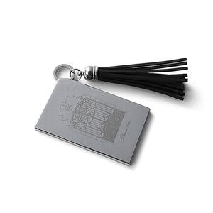 Personalized Name Silver <b>Rectangle</b> Metal Portable Single Sided Makeup <b>Mirror</b> with Tassel - Product Image 1