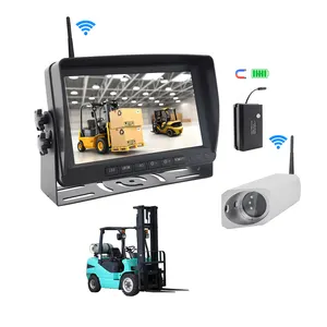 Sistema di retrovisione con schermo da 7 pollici 1024 x600 telecamera Wireless digitale da 2.4G e Monitor per auto da 24V per carrello elevatore per camion di autobus