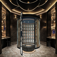 Meuble Bar Moderne de Luxe à Température Contrôlée, Cave à Vin en Verre, Forme Personnalisée, en Acier Inoxydable pour la Maison