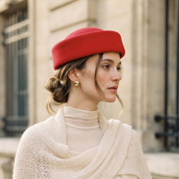 Béret Rétro Français Britannique pour Femme, Chapeau Pillbox Structuré, Chapeau Formel Élégant Automne Hiver, Vente en Gros, Stock Prêt