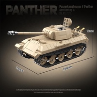 QuanGuan 100245 Modèle de char moyen allemand de la Seconde Guerre mondiale, collection de modèles, jouets de construction en briques à assembler soi-même, ensembles de blocs de construction