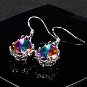 Elegant <b>Water</b> Drop <b>Crystal</b> Earrings For Women 925 Silver Plated Rhinestone Classic Party Jewelry Drop Earrings Bezel Setting - Product Image 6