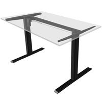 Cadre de bureau à hauteur réglable facile à assembler, noir et blanc, moderne, à moteur unique, avec plateau de bureau de 120 cm, pour la maison et le bureau