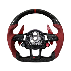 Volant en cuir en fibre de carbone personnalisé pour <span class=keywords><strong>Audi</strong></span> R8 A1 A3 A4 A5 A6 A7 RS RS3 RS7 C7 <span class=keywords><strong>Q5</strong></span> Q7 S3 S5 8V B8 B9 S4 Q3 Q8 TT A8 - Product Image 1