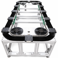 Ligne d'assemblage automatique à cadre en alliage d'aluminium avec transmission par courroie synchrone, moteur servo 220V, vitesse maximale 1m/s