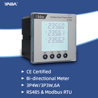 Compteur d'énergie multifonction triphasé classe 0.5s, montage sur panneau, RS485 Modbus RTU, moniteur de puissance numérique pour usine intelligente industrielle
