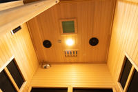 Penjualan laris kayu padat Cedar merah Hemlock dalam ruangan spektrum penuh kering 2 orang ruang Sauna