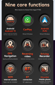 Bqcc 7 "Quad Octa Core android13 xe Stereo mirrorlink xe máy nghe nhạc cho Fiat Linea 2007 ~ 2012 không dây Carplay Wifi GPS RDS FM - Product Image 5