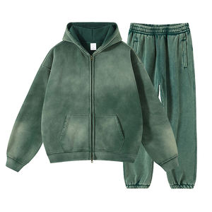 Vêtements de jogging élastiques pour hommes élégants Survêtement de lavage à l'acide de haute qualité Techniques imprimées lourdes Nouveau professionnel écologique - Product Image 4