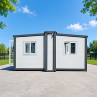 Conteneurs pliables et extensibles de 20 pieds, structure en acier personnalisée, ignifuge, étanche, maison modulaire préfabriquée pour ADU et glamping
