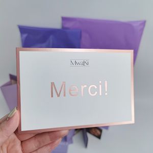 Cartes de remerciement personnalisées avec dorure à chaud - Cartes de vœux en papier multicolores pour petites entreprises et e-commerce - Product Image 6