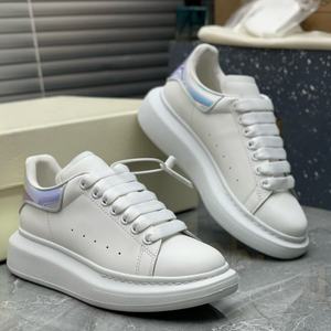 Chaussures de sport décontractées de marque de luxe, en cuir véritable, semelle épaisse, chaussures de tennis montantes pour hommes et femmes, tendance de la mode - Product Image 4