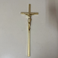 Crucifijo de Jesús de Plástico Dorado para Decoración de Ataúdes, Accesorios Funerarios de Estilo Europeo