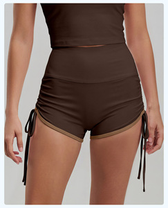 Drawstring Elastic Waist High-Waisted <b>Tight</b> Sports <b>Shorts</b> for Women Running Training Fitness Yoga Pants - Product Image 6