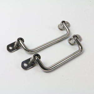 Marine-grade 304 Stainless Steel Foldable <strong>Handle</strong> with Mounting Plate, Available with Optional PVC Coating - Product Image 4