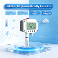 Transmisor de Temperatura y Humedad RS485 Modbus RTU LCD IP65 para Almacenes GMP, Cuartos de Incubación, Directo de Fábrica