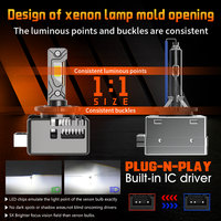 Phares LED D1S D3S D8S, processus de moulage sous pression tout métal, 70W 6000k, branchement direct, compatible, comprend un tube en cuivre double Q3 haute performance