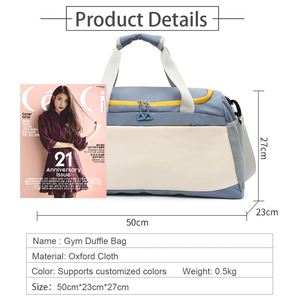 Sac de sport imperméable promotionnel transfrontalier avec logo personnalisé, sac de gym en Oxford de haute qualité avec compartiment à chaussures pour hommes - Product Image 4