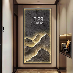 Hiện đại sang trọng <span class=keywords><strong>LED</strong></span> kỹ thuật số Đồng hồ cảnh quan pha lê sứ sơn tường sáng tạo trang trí nhà đồng hồ treo tường - Product Image 2