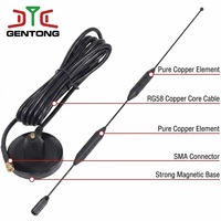 Antenne amplificateur de signal de téléphone portable à gain élevé, double élément vertical en cuivre pur, base magnétique, câble RG58 pour voiture et bureau