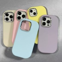 Coque de téléphone antichoc en TPU avec anneau métallique, couleur unie, pour iPhone 11 12 13 14 15 16 17 Pro Max Plus, directement de l'usine