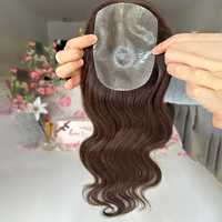 Toupet en cheveux humains vierges non traités 100% alignés sur les cuticules, base en peau fine, PU Toper, remplacement capillaire en poly