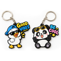 Porte-clés en PVC souple 2D/3D en gros, promotionnel, motif dessin animé, cadeau, avec logo personnalisé, en silicone