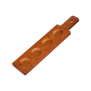 Bandeja de vuelo de vaso de chupito de paleta de vino y cerveza con logotipo personalizado, tabla de servicio de madera estilo <span class=keywords><strong>amor</strong></span> con decoración láser empaquetada en caja - Product Image 1