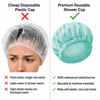 Bonnets de Douche Réglables Double Couche de Luxe avec Logo Personnalisé pour Femmes, Imperméables, Réutilisables et Écologiques