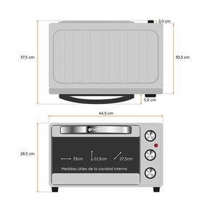 Forno da appoggio 23L 1600W Elettrico Multifunzione Grigio - Product Image 1