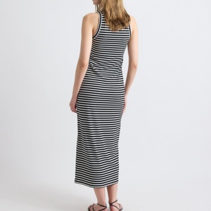 เดรสลำลองสไตล์โบฮีเมียนแบบไม่มีแขน ผ้าริบเนื้อนุ่ม ระบายอากาศได้ดี เอวยางยืด ลายเรียบและลายปะติด เหมาะสำหรับใส่ในช่วงกลางวัน - Product Image 3