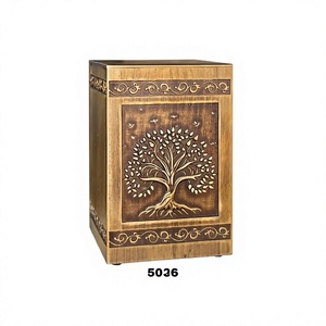 Engraved <b>Tree</b> of Life Solid Wood Cremation Adult Urn for Human Ashes Burial Funeral Memorial Urn for Male & Female With Free <b>Bag</b> - Product Image 1