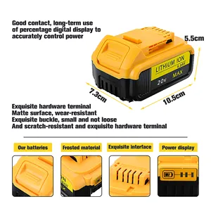Replacement 20V 3ah 4ah 5ah 6ah Lithium Ion Battery For Dewalt DCB210 DCB200 Power Tool Combo Kit Cordless Drill