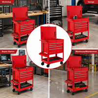 Chariot à outils mobile professionnel robuste en acier, avec roues pivotantes, 5 tiroirs à ouverture rapide, compatible ODM
