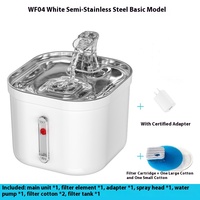 Fontaine à eau automatique pour animaux de compagnie, écologique, en acier inoxydable et plastique, 2L, pour chat et chien, avec source d'alimentation par recharge