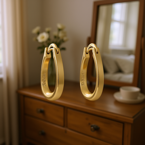 Orecchini a Cerchio TOM in Lega di Zinco, Classici Unisex, 14mm - Product Image 2