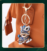 Nouveauté : Porte-clés et breloque de sac pour femme, motif Danse du Lion chinoise en 3D, délicat, facile à transporter, accessoire de sac