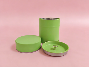 Boîte en fer blanc mat rose de 30g (60*68mm) de qualité alimentaire, hermétique à double couvercle, pour poudre de matcha, bonbons et chocolat, couleur personnalisable, vente en gros - Product Image 3