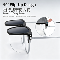 Étui magnétique 3-en-1 confortable, anti-chute, polarisé haute définition pour lunettes, compatible avec les montures de lunettes