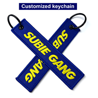 Porte-clés en tissu brodé avec logo personnalisé en gros pour texte personnalisé double face et étiquettes de porte-clés en patch tissé