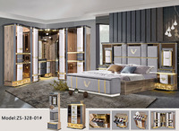 Ensemble de meubles de chambre à coucher contemporains et complets pour lit king size, avec cadre en bois, pour chambre double, mobilier de luxe pour la maison