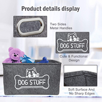 Cesta de Almacenamiento para Juguetes de Mascotas KUYUE, Organizador de Fieltro con Asas, Bolsa de Almacenamiento Moderna para Juguetes, Mantas, Correas y Accesorios Bordados para Mascotas