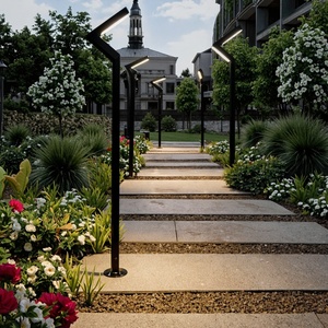 ไฟถนนโซลาร์เซลล์แบบเสา LED สำหรับภายนอกอาคาร ใช้สำหรับสวน สนามหญ้า ไฟส่องสว่างพื้นที่จอดรถ พร้อมโฟโต้เซลล์ในตัว - Product Image 3