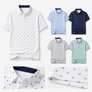Polo de Golf Geométrico Blanco Premium Personalizado para Hombre, Ropa de Resort de Marca Privada con Tecnología de Absorción de Humedad, OEM - Product Image 2