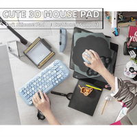 Repose-poignet de souris gaming 3D Kawaii en silicone à rebond lent, style dessin animé mignon, pour bureau, forme irrégulière, en stock